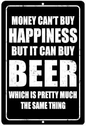 Vintage Metal Tin Sign Funny Beer Wall Art Plaque for Bar Decor 8x12 Inch