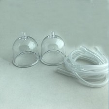 1Pair 9cm Vacuum Cupping Cups Replacement With Pipe For Vacuum Spray SPA Machine