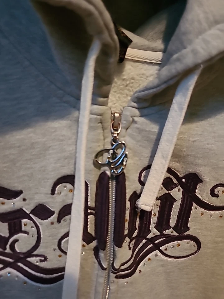 Sudadera con capucha grande G-Unit Y2K vintage con cremallera con joyas para mujer LEER Foto 3 de 4