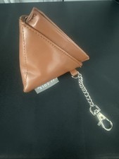 JJ Cole Brown Leather Pyramid Pacifier Pod Pouch Baby Carry Case Holder