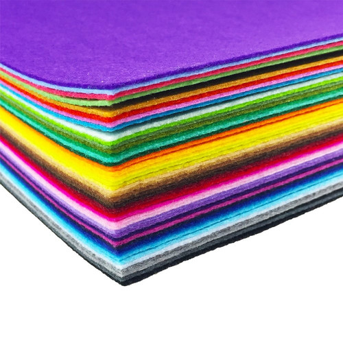 44PCS 8 x 12 inches (20 x 30cm) Assorted Color Felt Fabric Sheets Patchwork S...