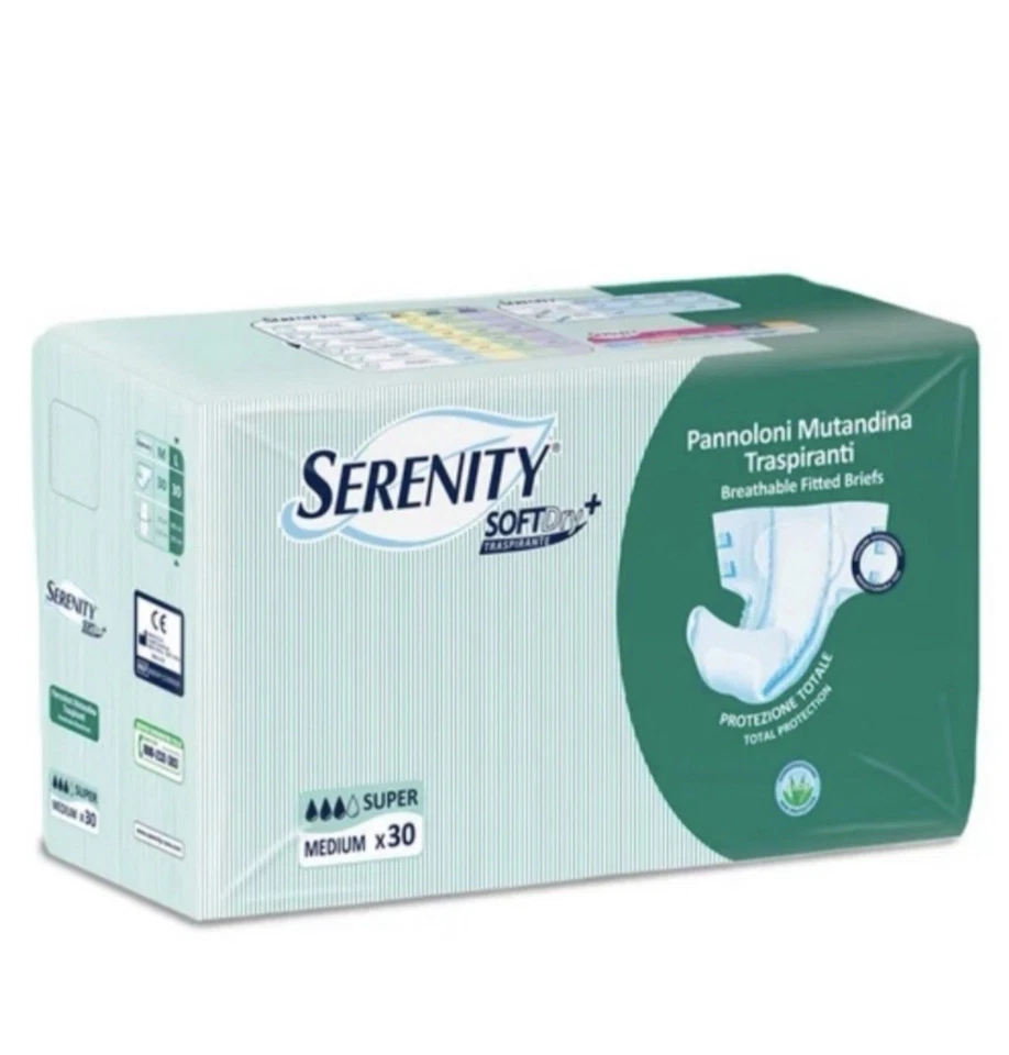 120 Pannoloni Misura Media 4 Confezioni Da 30 Pezzi Serenity 3 Gocce