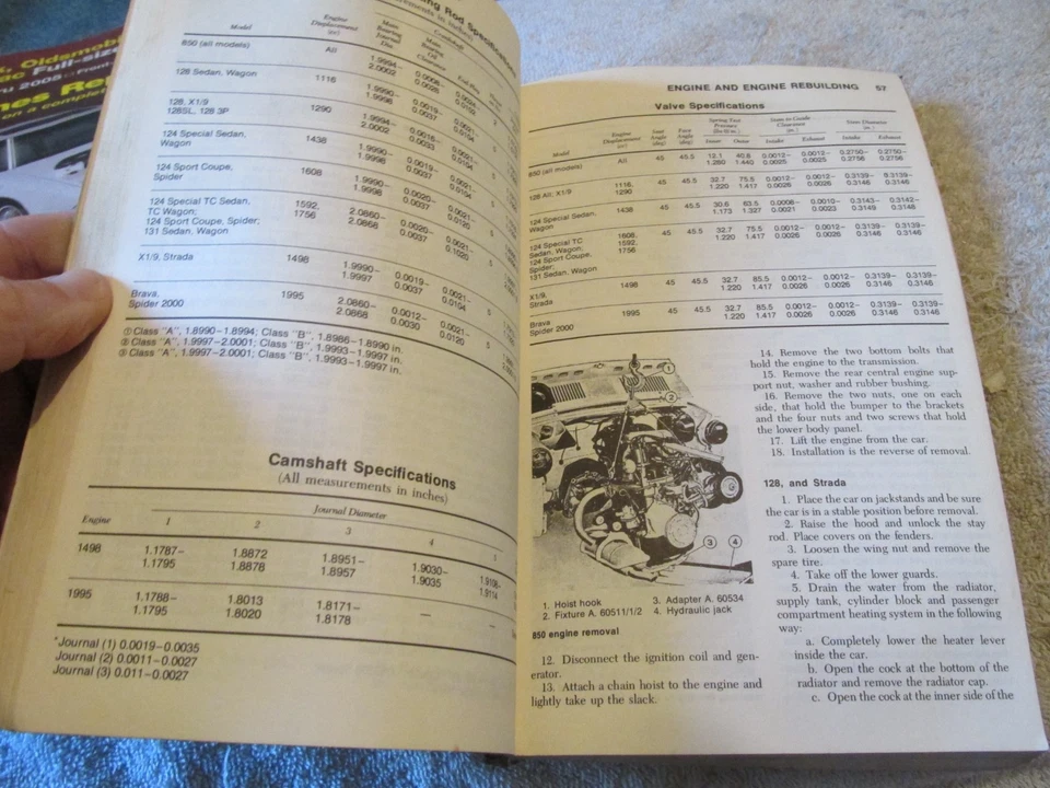 Chilton's Fiat 1969-1981 Guía de Reparación Manual 850 124 128 131 X1/9 Brava Strada Foto 4 de 4