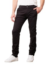 GALAXY BY HARVIC MEN'S SLIM FIT COTTON STRETCH CHINO PANTS - SIZE 36X32 - BLACK
