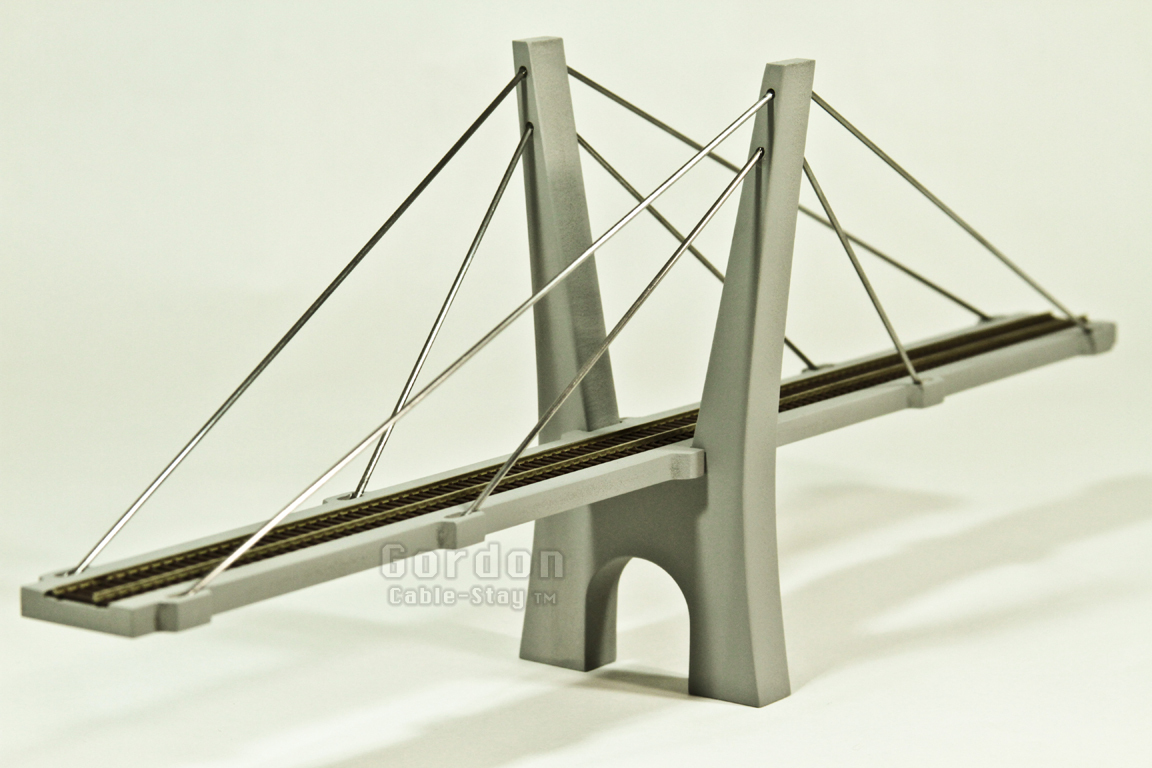 N Scale 15 (200') Cable-Stayed Suspension Bridge, Fully Assembled, Cement grigio Ultimo 2018 N Scale 15 (200') Cable-Stayed Suspension Bridge, Fully Assembled, Assembled, Assembled, Cement grigio marche online vendita a basso costo