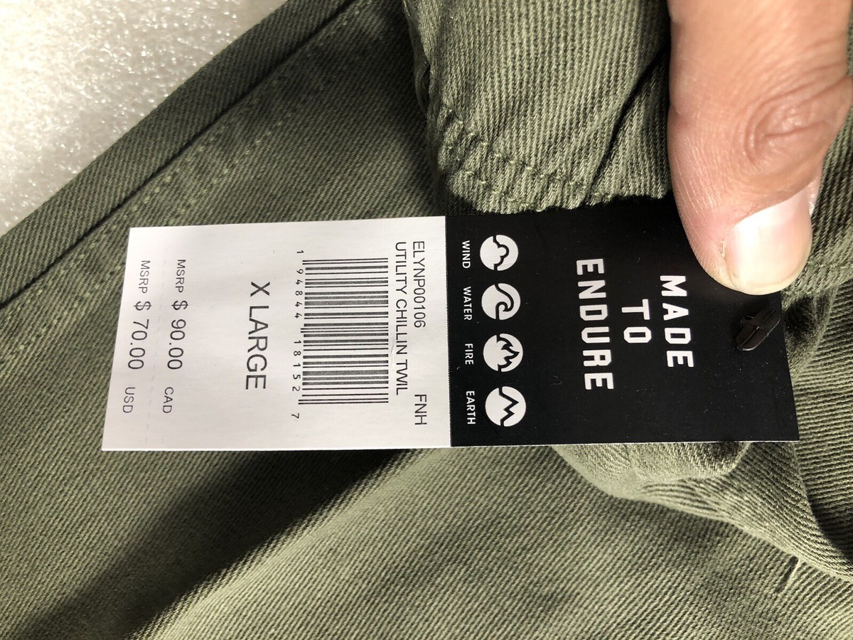  ELEMENT Skateboards Utility Chillin Twill Pants XL NEW-Big Fit