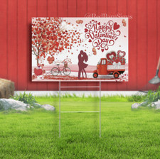 Happy Valentine's Day Backdrop Yard sign Love Heart Decorations