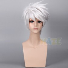 Naruto Hatake Kakashi Cosplay Wig Short Silver White Halloween Costume