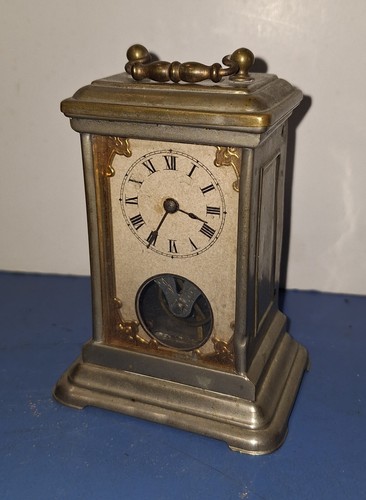RARE UNUSUAL ANTIQUE EARLY YALE CARRIAGE CLOCK WORKING VISIBLE ESCAPEMENT c.1880 - Picture 4 of 12