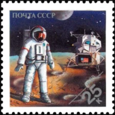 Russia #Mi6021A MNH 1989 American Astronaut Moon [5834]