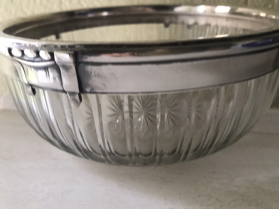 JOLI SALADIER ANCIEN TRÈS BELLE TAILLE ÉTOILE CERCLAGE MÉTAL ARGENTÉ  - Photo 3/4