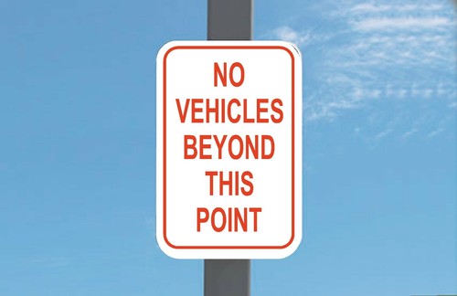 Keine Fahrzeuge jenseits dieses Punktes Schild 12" x 18" Aluminium Straße Straße #36 Hergestellt in den USA - Bild 4 von 5