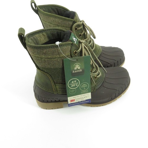 Stivali invernali Kamik Khaki donna stringati impermeabili taglia 5 nuovi con scatola $95 - Foto 5 di 10