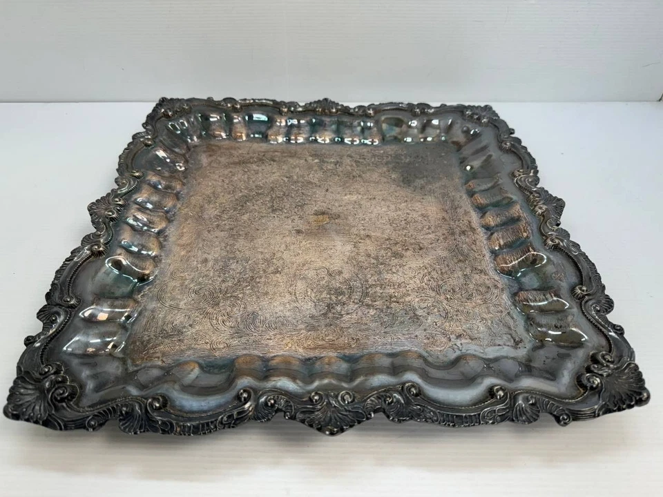 Chippendale por Wallace X 120 placa de prata quadrada/sem 1 pé - Imagem 2 de 4