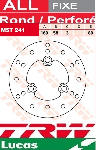 Disque de frein avant TRW MST241 pour remplacer un disque usé sur Kymco 50
