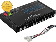 TSG7EQ 7-Band Car Audio Graphic Equalizer with Front 3.5Mm Aux Input, High Volta