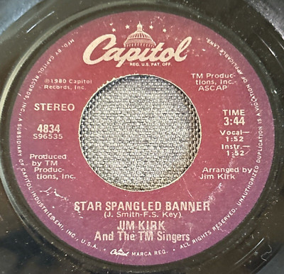 Jim Kirk - Star Spangled Banner / Voice Of Freedom 7'' 45 RPM Vinyl 1980