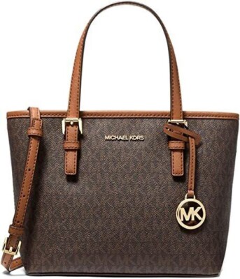 Michael Kors Jet Set Travel Leather XS Carryall Zip Convertible