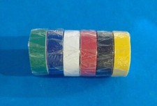 LOT OF SIX ROLLS ASSORTED COLORED PVC ELECTRICAL TAPE MARKING COLOR CODE
