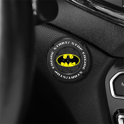  Black Batman Bat Car Engine Ignition Start Stop Push Button Cap Switch Cover