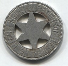 Nellie Peterson Ishpeming Mich. Aluminum 32mm Machine Token Nellie Peterson Ishpeming Mich. Aluminum 32mm Machine Token