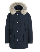 Woolrich Arctic Parka With Detachable Fur Melton Blue Size Large Worn 3 Times