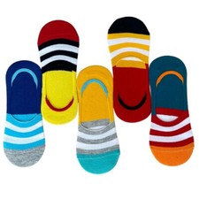 No Show Socks  Invisible Socks  5 Pair Colorful Socks  Non Slip Gel  Low Cut