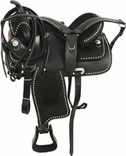 Western Barrel Racing Horse Saddle Premium Leather with tack set 10'' to 18' in