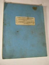 AUTO CRANE  2403 SERIES 1985 OWNER'S MANUAL