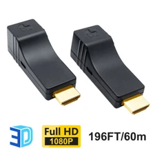 196ft HDMI Extender CAT5e/CAT6 Cable 2K HDMI Transmitter &Receiver Full HD 1080P