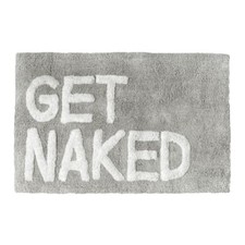 Get Naked Bath Mat - Slogan Non Slip Bathroom Rug, Supersoft Absorbent 50 x 80cm