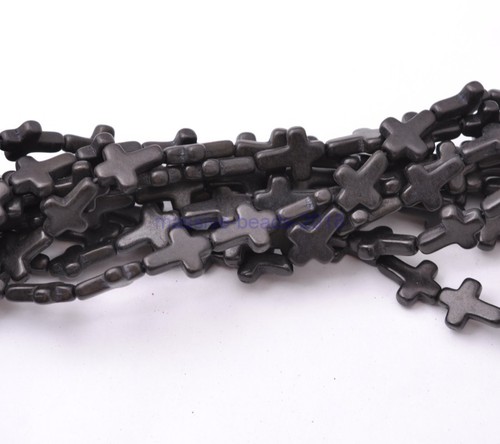 Cuentas espaciadoras cruces laterales turquesa howlita 16""1 hebra 15x12 mm u eliges color - Imagen 8 de 24