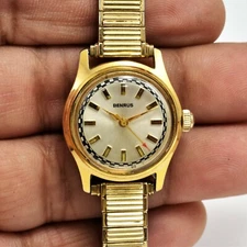 Vintage BENRUS 17 Jewel Women Watch 10K Gold GF Services Keeps Time