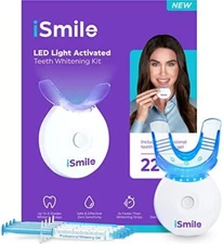 iSmile Teeth Whitening Kit - LED Light, 35% Carbamide Peroxide, (3) 3ml Gel Syri
