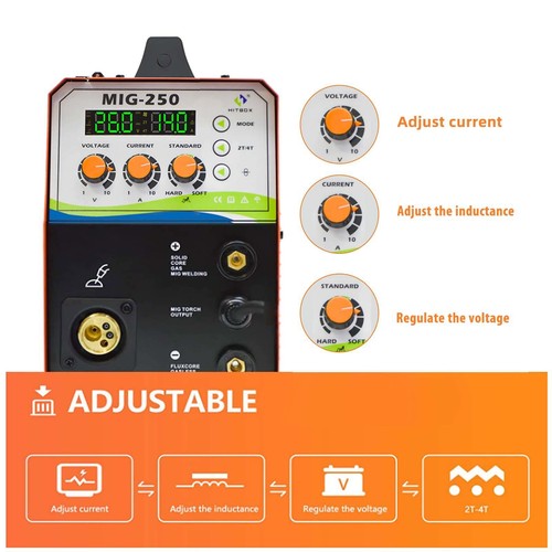 4in1 Aluminum MIG Welder Flux Cored Wire Welder TIG MMA 250A IGBT w/ Torch - Picture 16 of 24