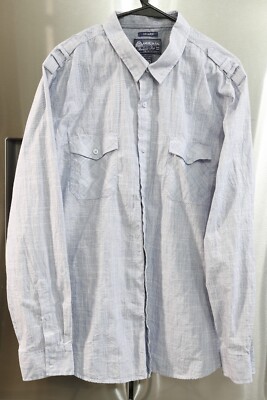 American Rag Men Shirt XX - Large Long Sleeve Cotton Blue Plaid