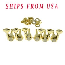 KAISH 3 Left 3 Right Guitar Locking Tuners Machine Heads Tuning Peg for LP/SG GD