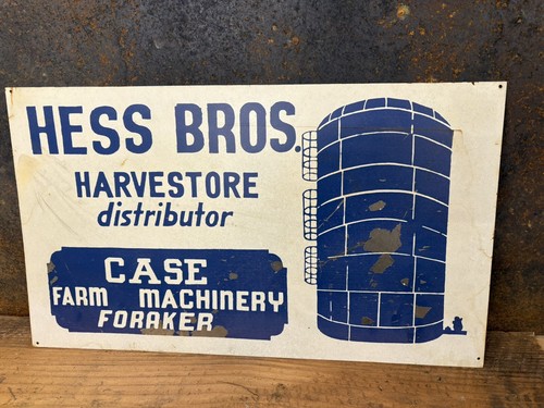 Vintage Sign Silo Antique Farm Feed Advertising Tractor Harvestor Case ...