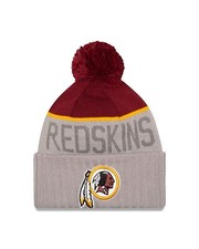 NWT Authentic NFL Washington Redskins New Era Sideline Grey Knit Beanie W/Fleece