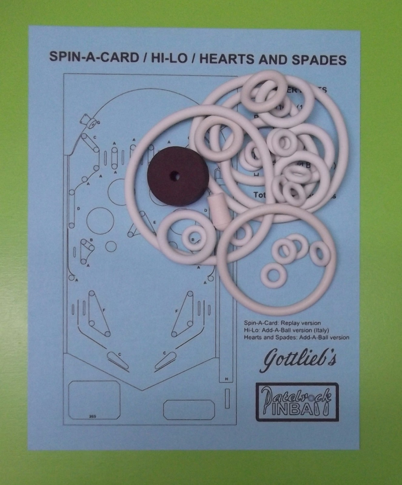 1969 Gottlieb SpinACard / Hearts and Spades / HiLo Pinball Machine