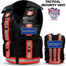Hi Viz Tactical Security Dog Handler Vest Enforcement CCTV Tac Vest Orange