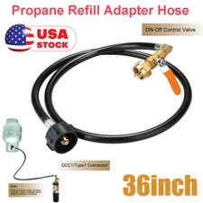Propane Refill Adapter Hose 350PSI High Pressure Camping Grill -QCC1 Type1 Inlet