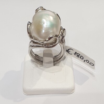 ANELLO IN ARGENTO 925 REALIZZATO A MANO CON PERLA SCARAMAZZA