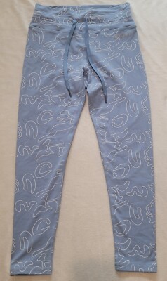 ECHT Women's Leggings Size Large Powder Blue And White
