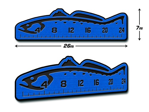 SeaDek 24" Trout Fish Ruler Marine EVA 3M Stick On Fly Fishing - BiminiBlu/Black - 第 1/6 張圖片