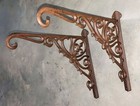 2 Fleur De Lis Plant Hangers brown bronze finish, flower basket pot lantern hook — photo 7
