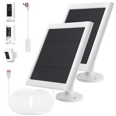 2 Pack - Solar Panel for Ring Camera, Compatible with Ring Spotlight Cam Plus/Pr