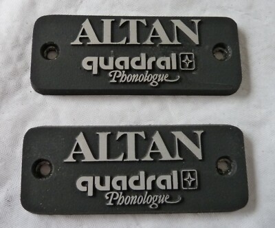 Quadral Altan Embleme Zeichen Schilder  9cm x 3,5cm Aluminium