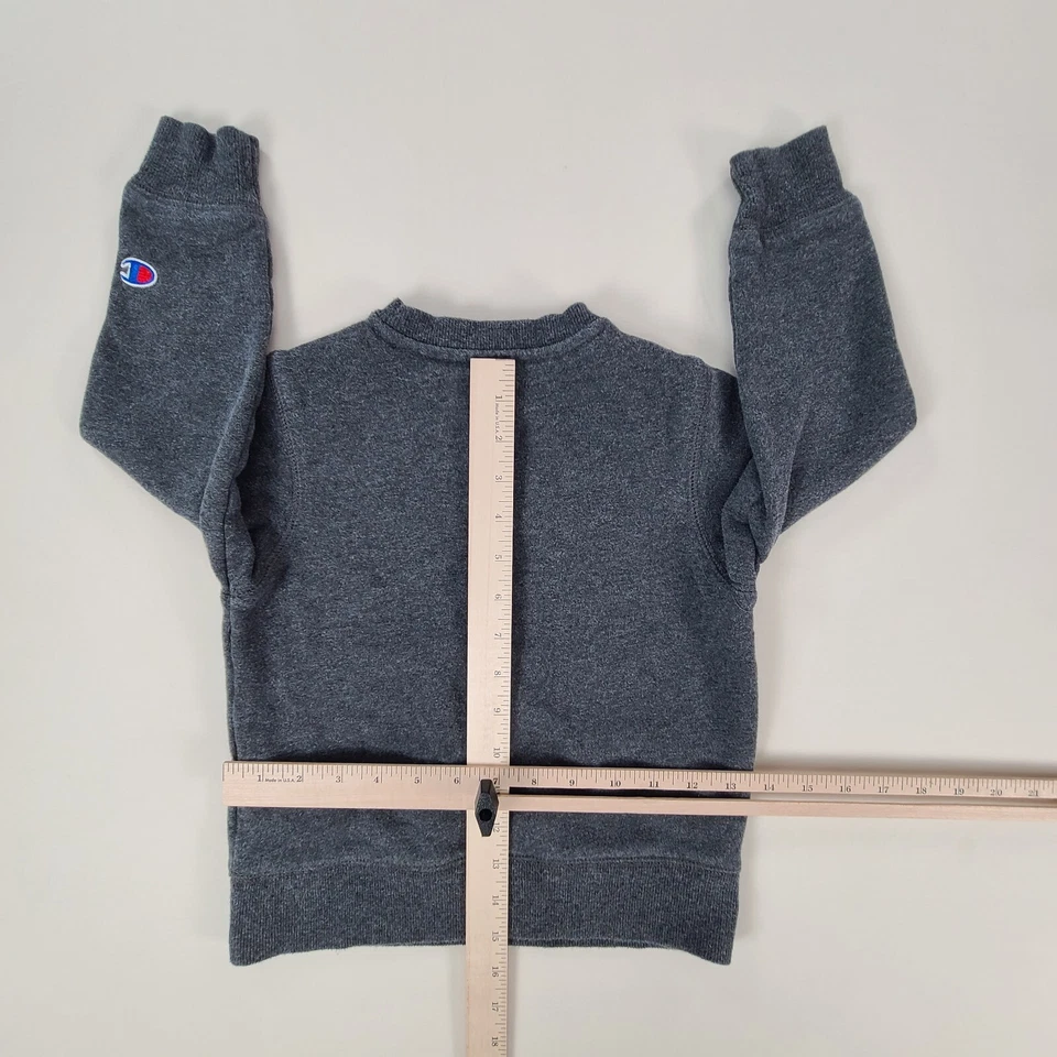 Свитер Champion для мальчиков 5 серый толстовка пуловер комфортный повседневный молодежный детский - Изображение 3 из 4