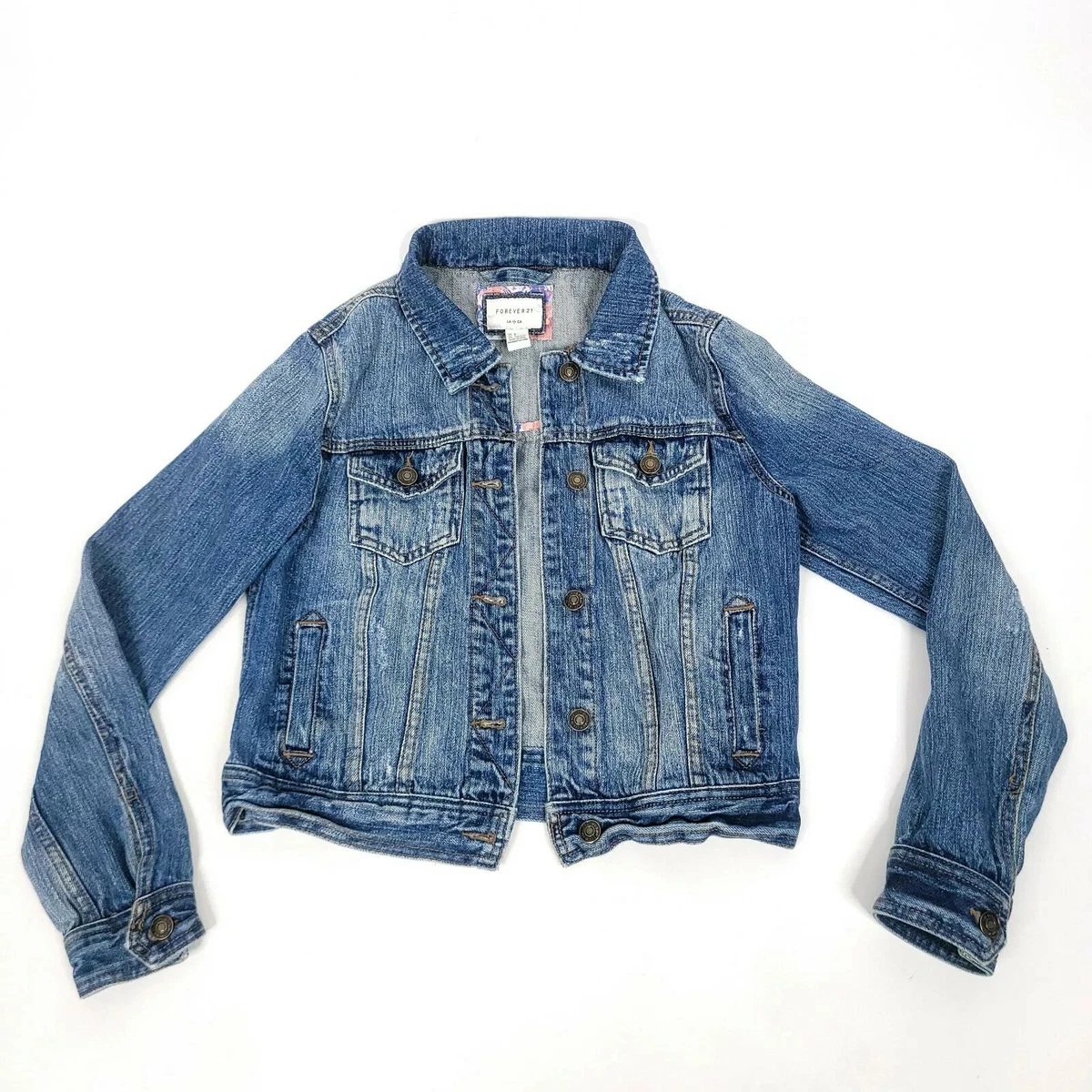 Forever 21 hotsell distressed denim jacket